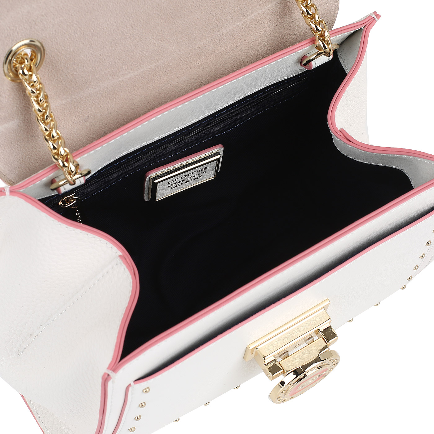 Кожаная сумка с клепками Cromia Nubia