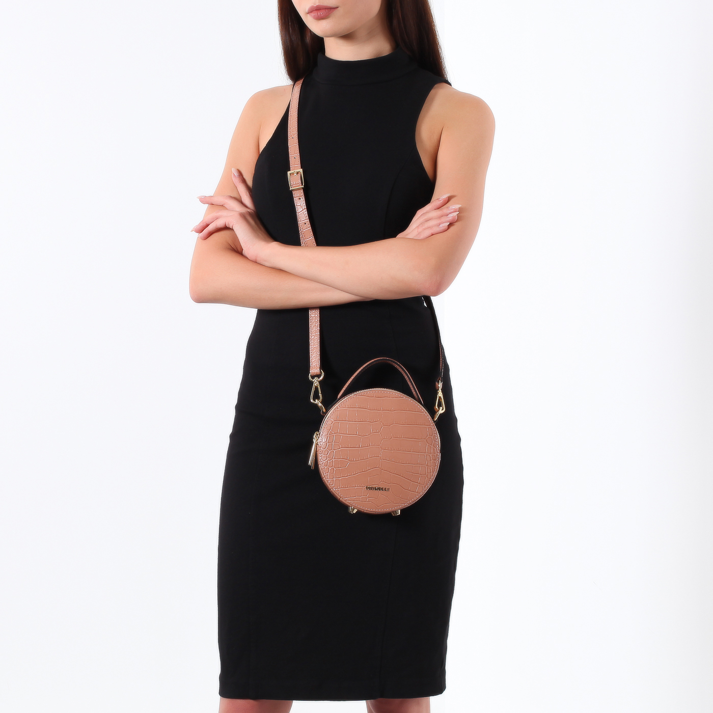 Круглая сумочка из кожи Piumelli Dubai