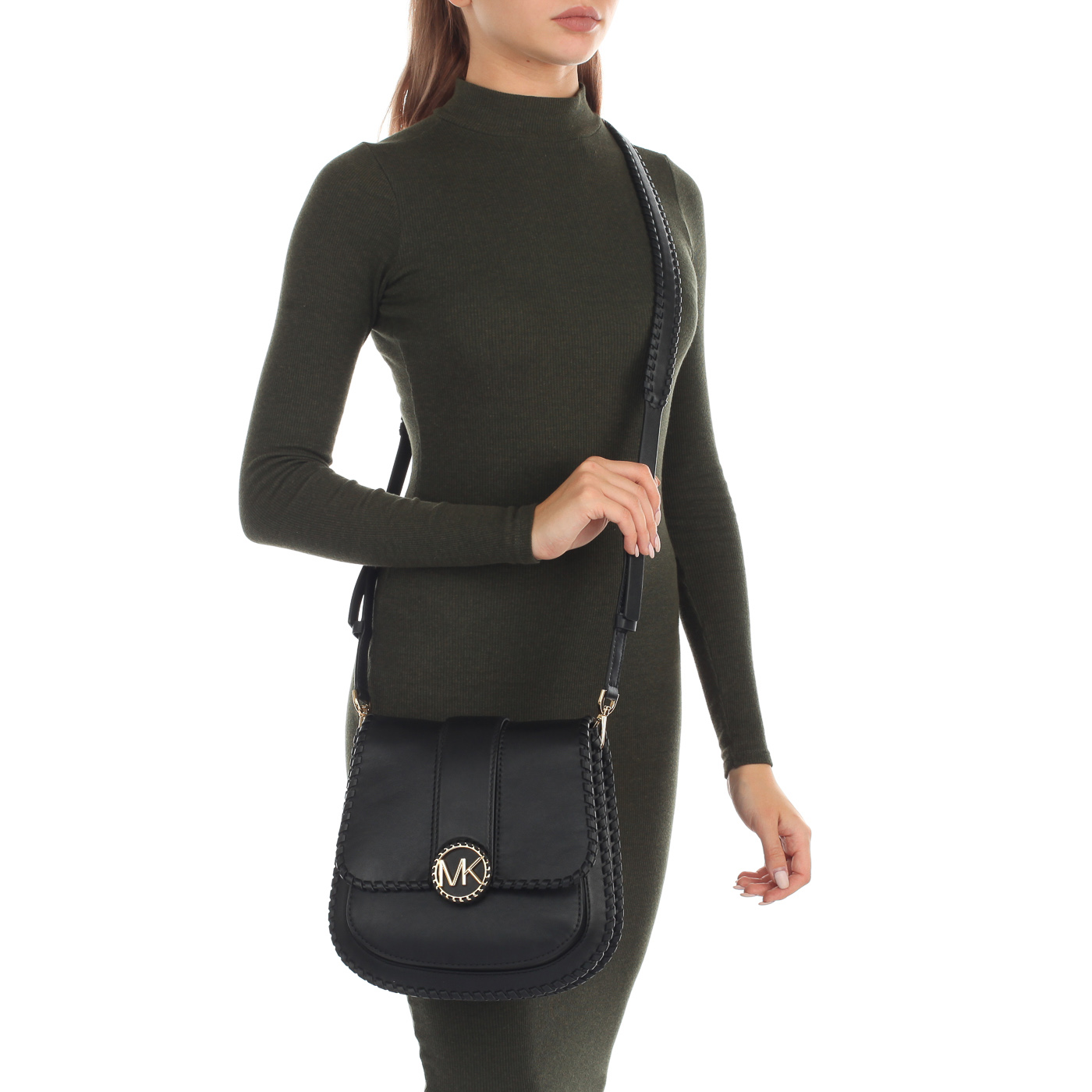 Черная сумочка с откидным клапаном Michael Kors Lillie