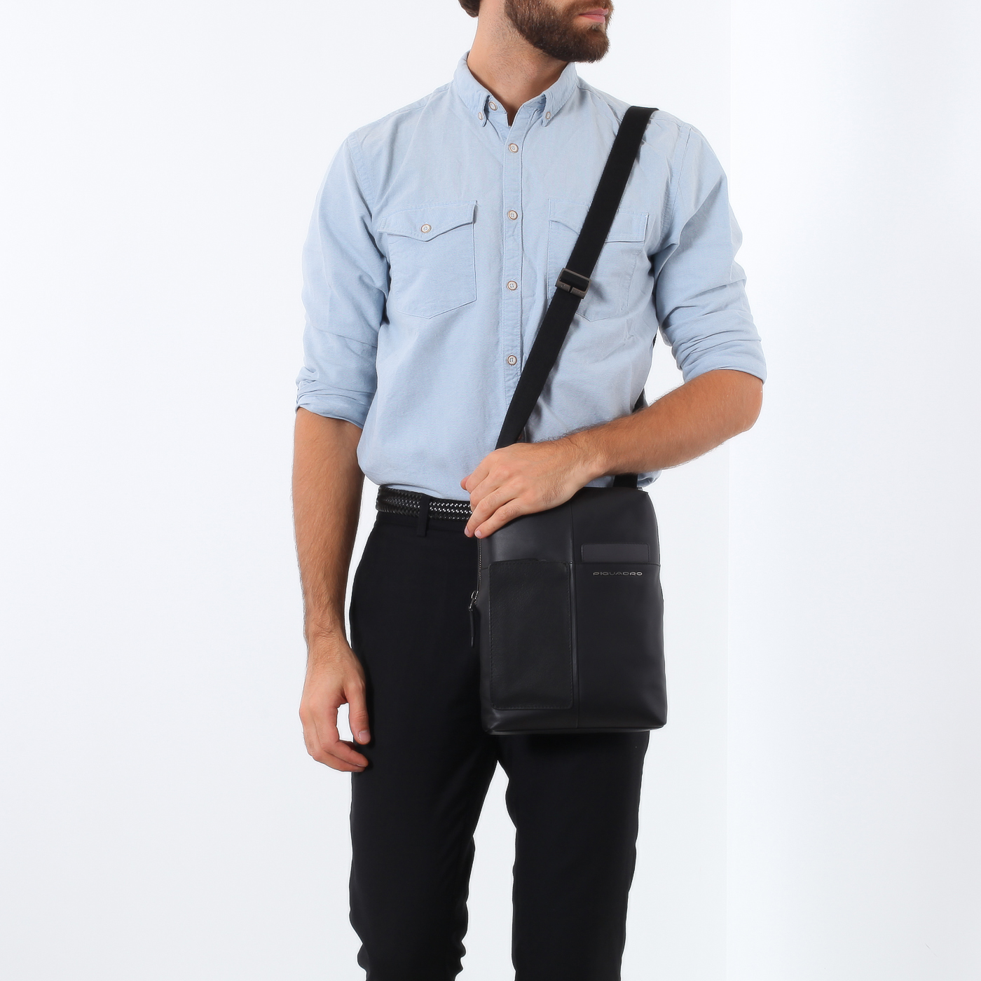 Кожаная сумка с плечевым ремнем Piquadro Vanguard