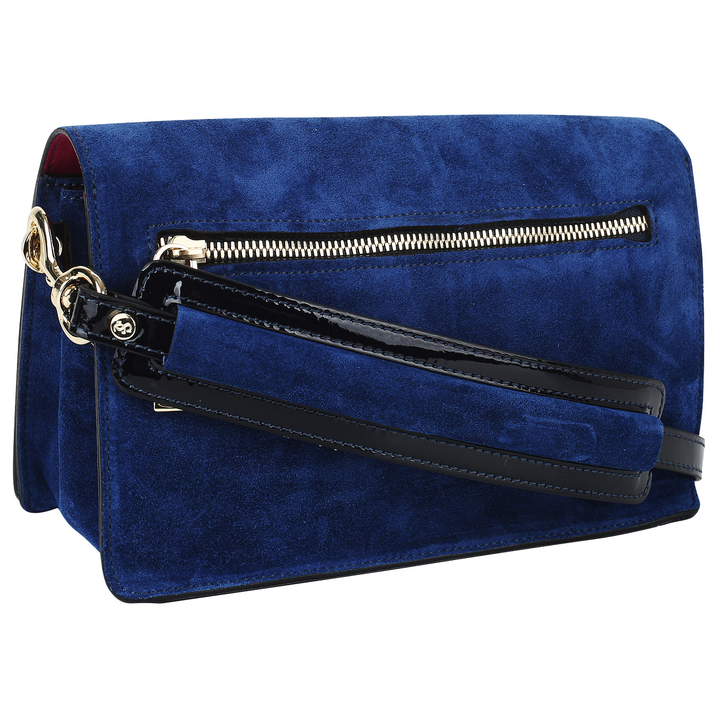 Синяя сумочка из замши Carlo Salvatelli Camoscio