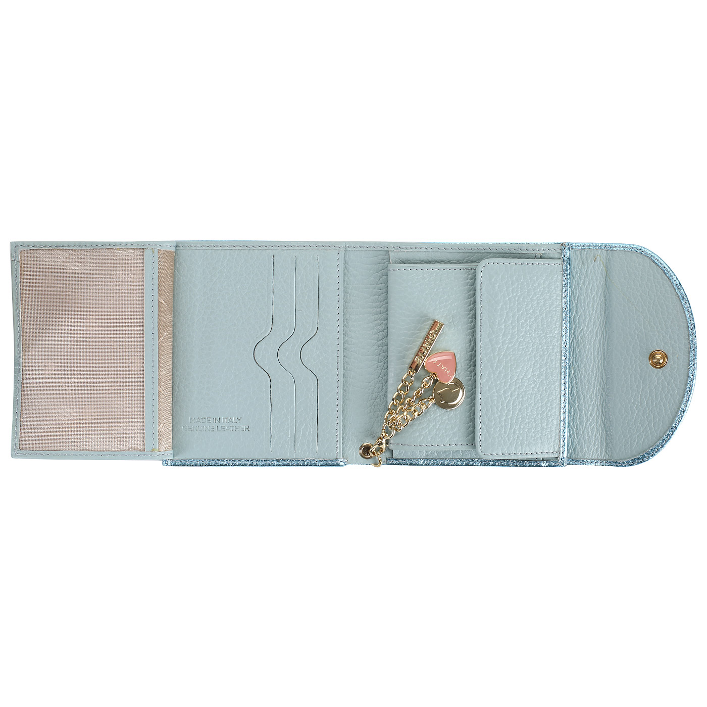 Складное портмоне из металлизированной кожи Chatte Amelie shine