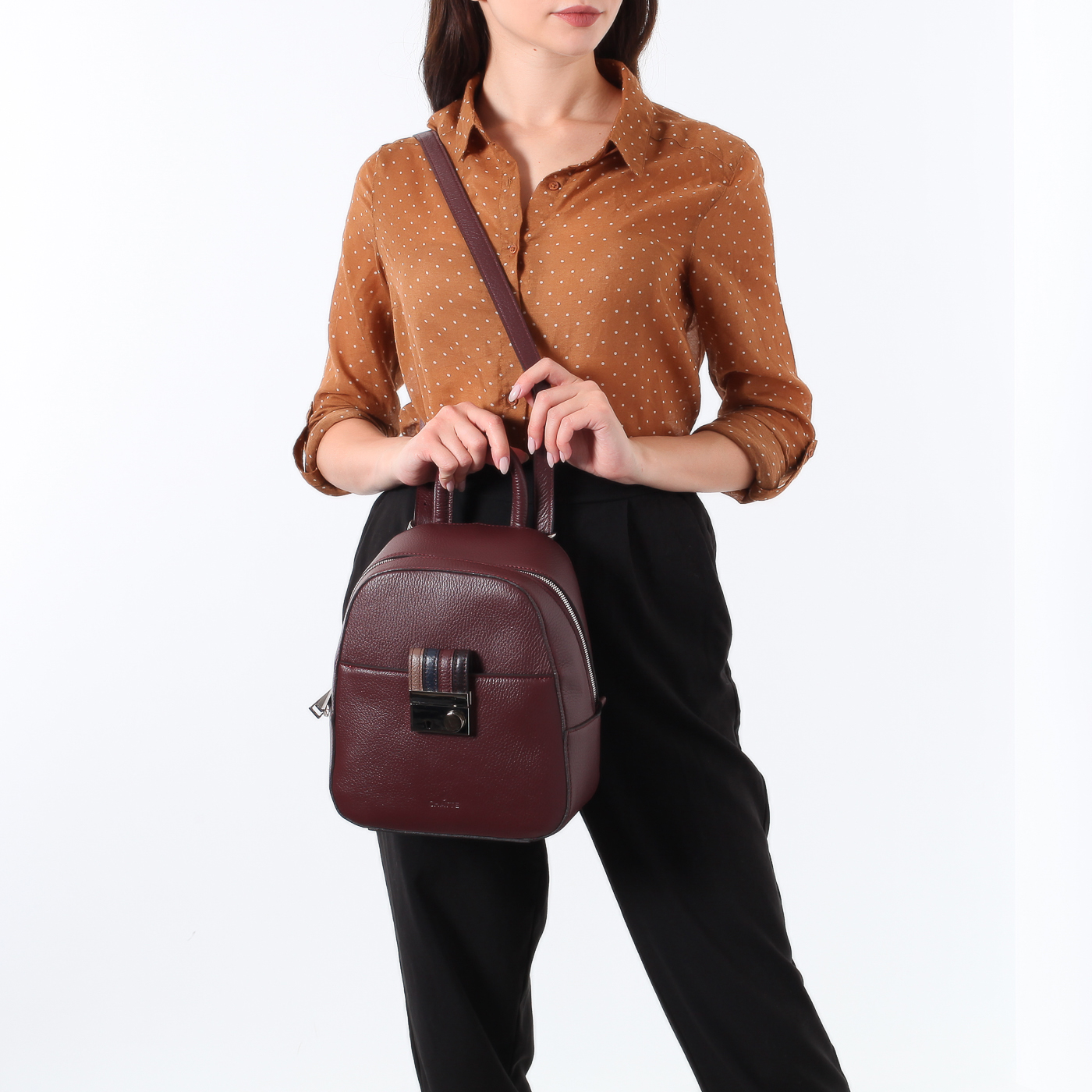 Бордовый рюкзак на двойной молнии Chatte 