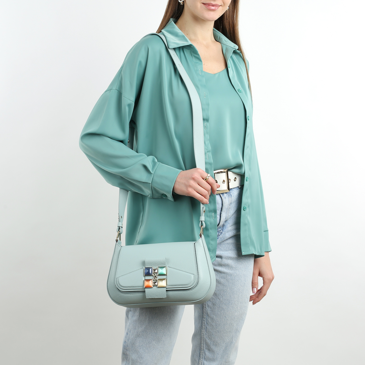 Кожаная сумка через плечо Carlo Salvatelli Gemma