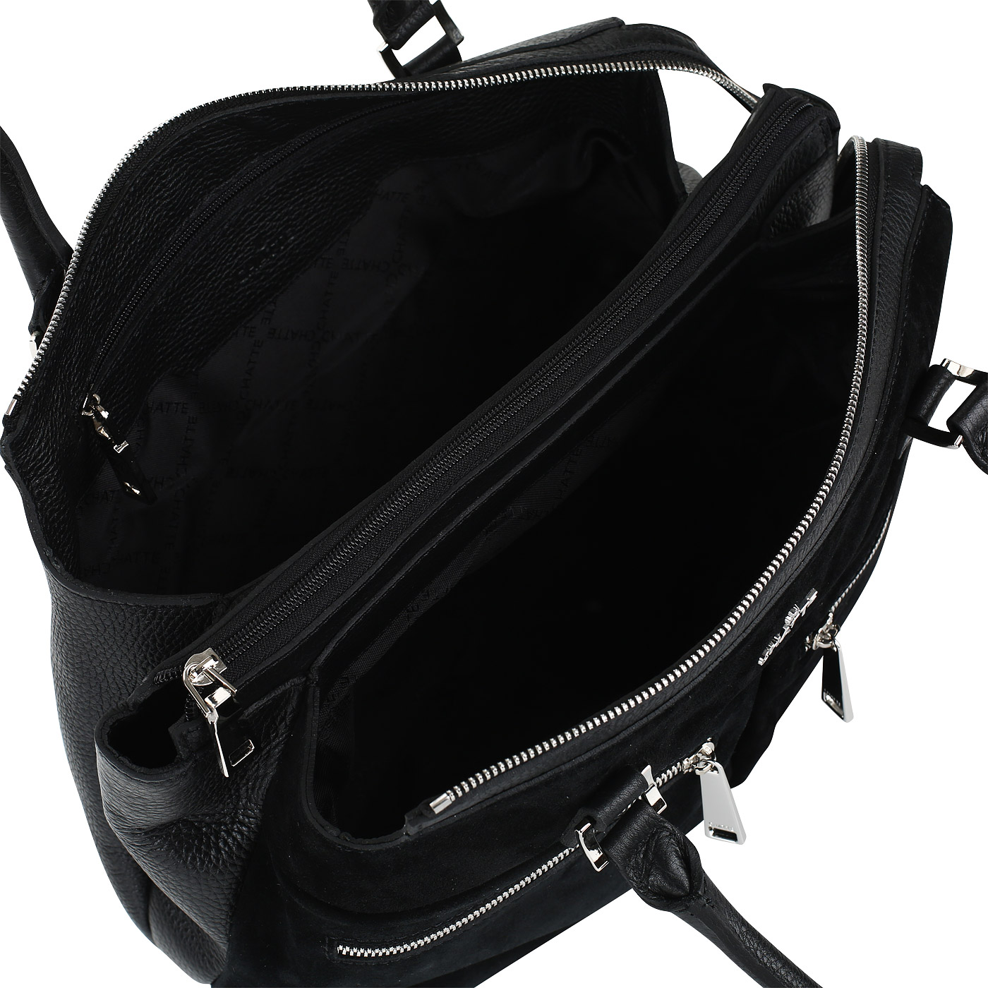 Черная комбинированная сумка Chatte 