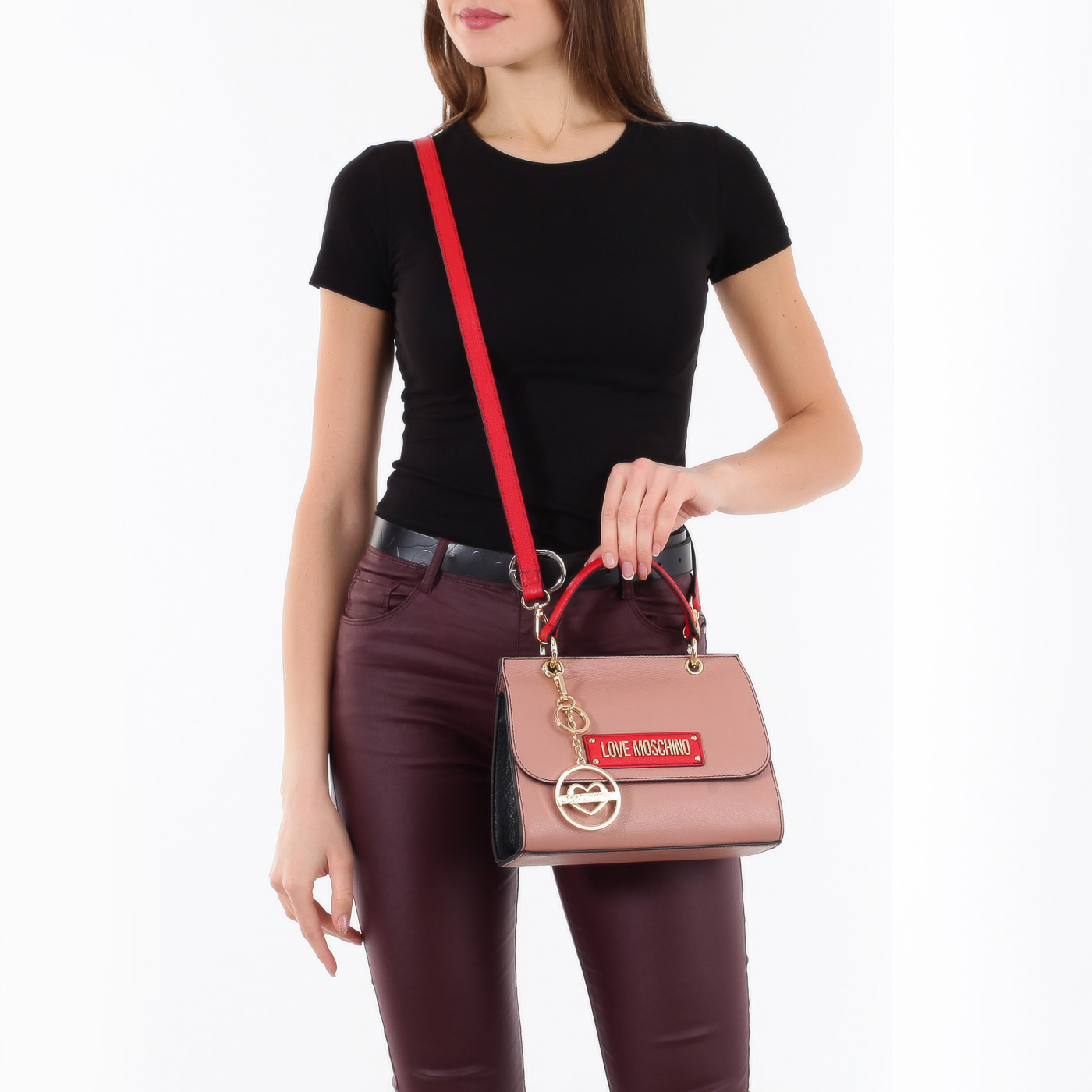 Кожаная сумочка Love Moschino Classic leather