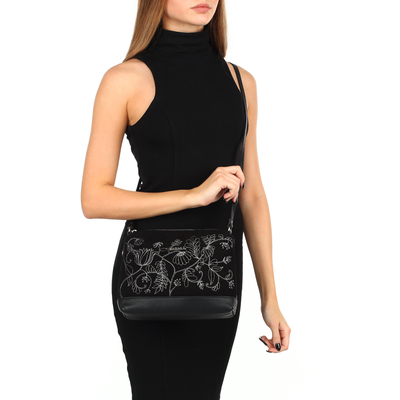 Сумочка через плечо с вышивкой Marina Creazioni 