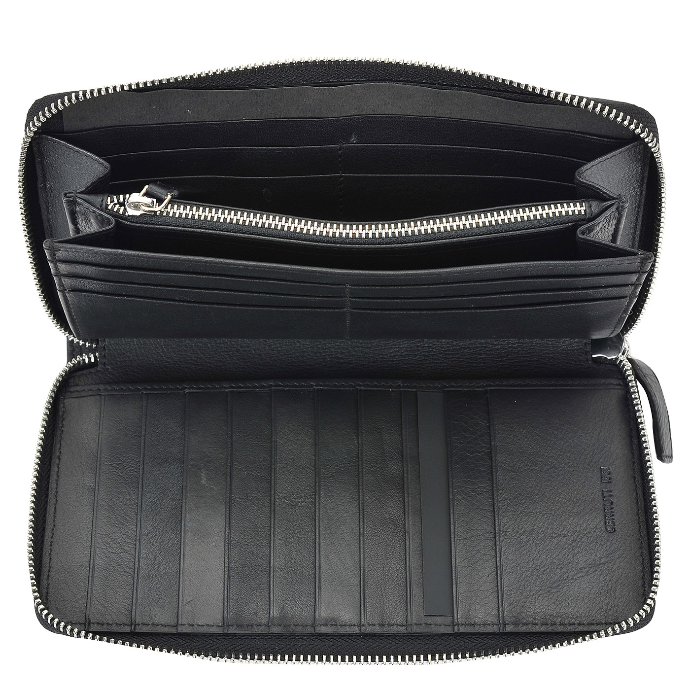 Мужское портмоне из гладкой черной кожи на молнии Cerruti 1881 Cerrutis