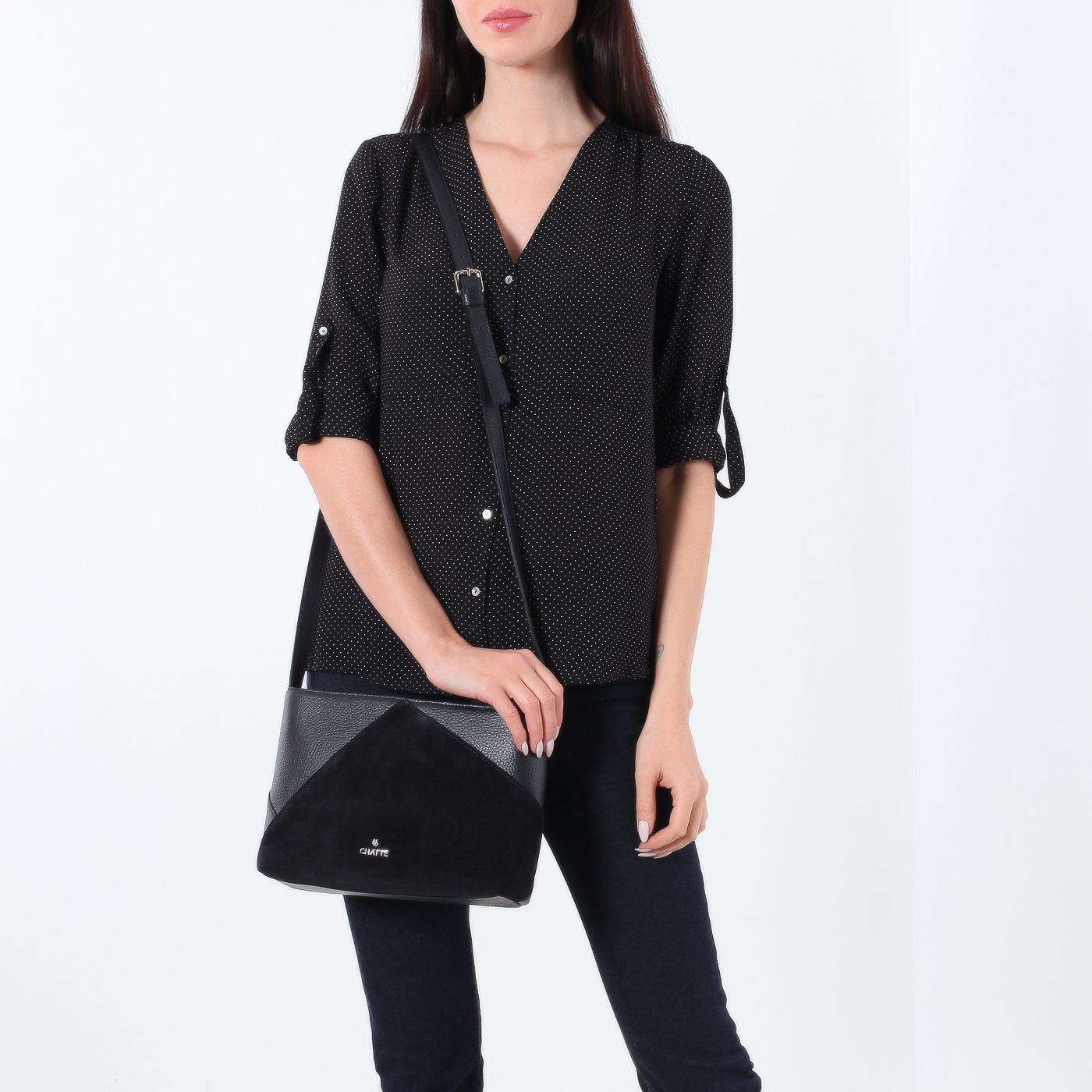 Комбинированная сумочка через плечо Chatte 