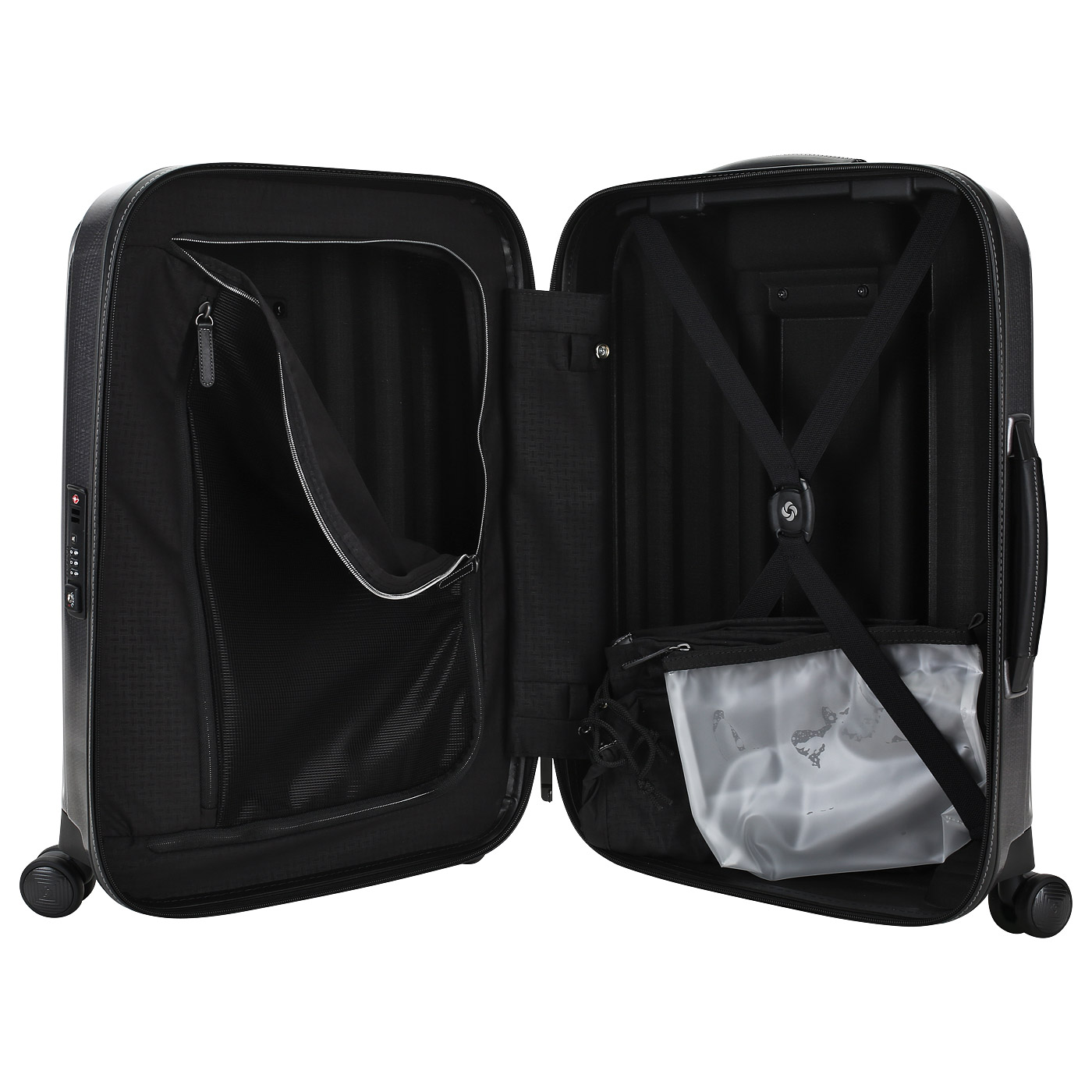 Чемодан для ручной клади из материала Curv с кодовым замком Samsonite Lite-Cube Dlx