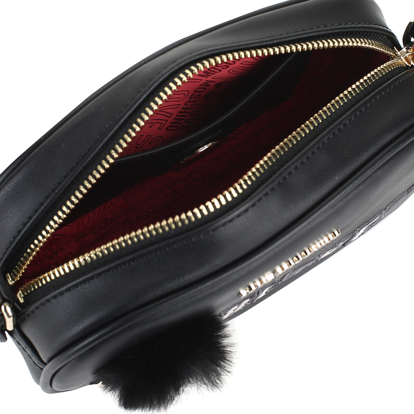 Сумочка через плечо на молнии Love Moschino Girly Pom Pom