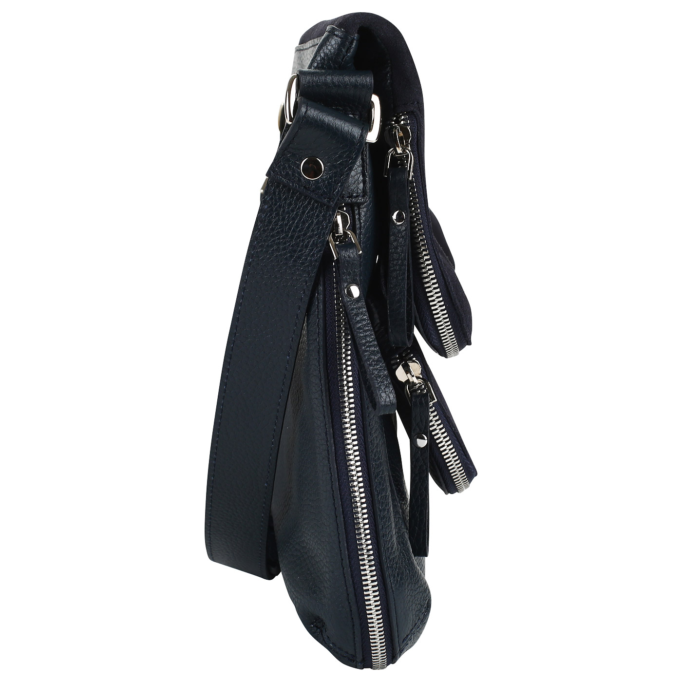 Синяя кожаная сумка Chatte 