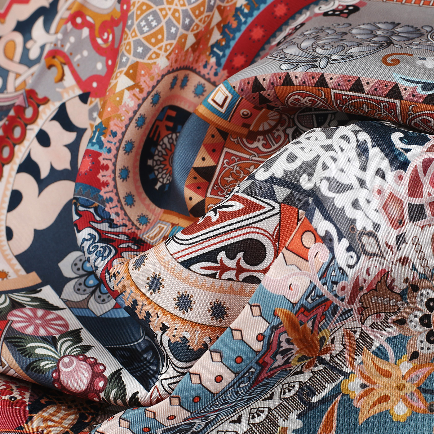 Платок из шелка Radical Chic Russian ornament