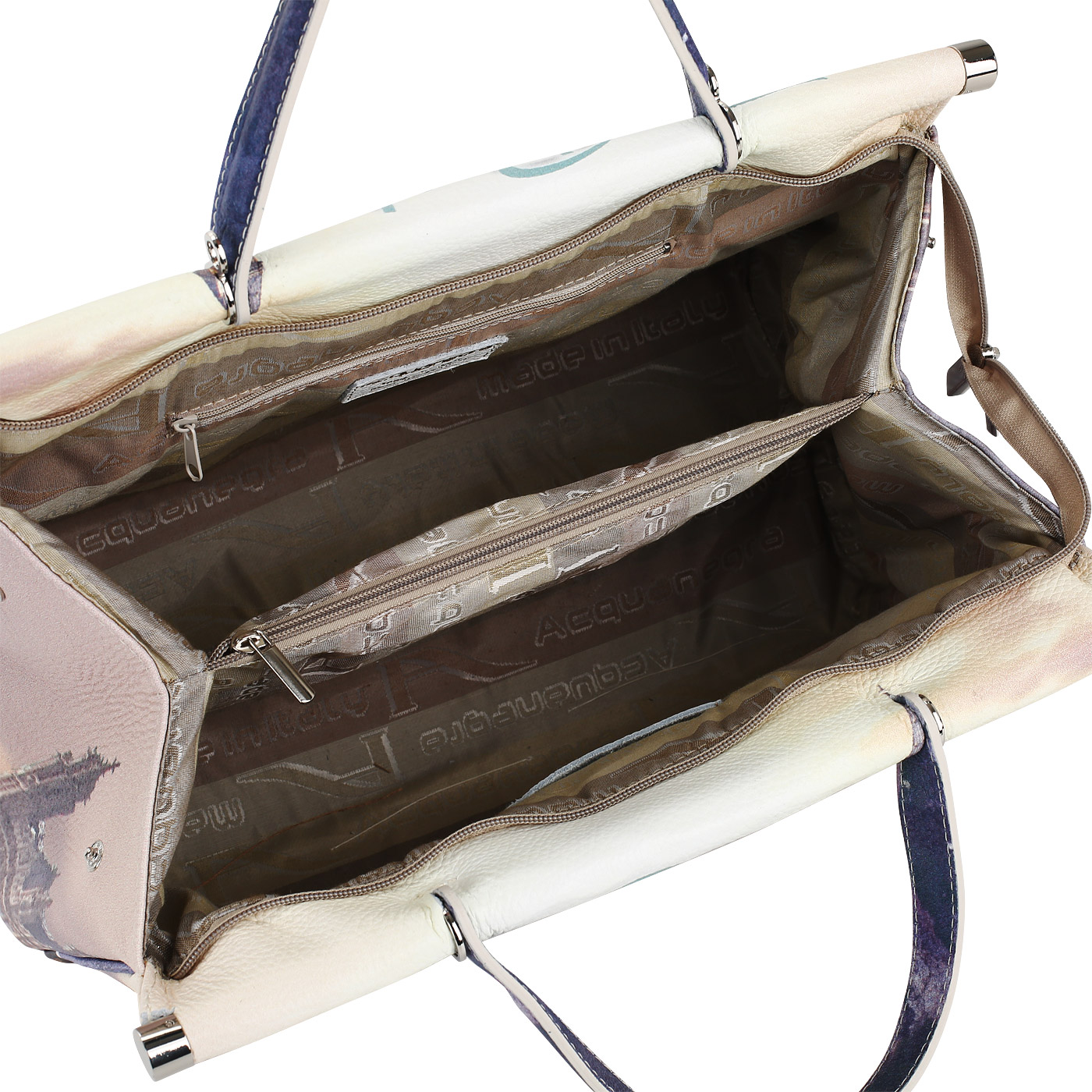 Кожаная сумка с принтом Acquanegra London