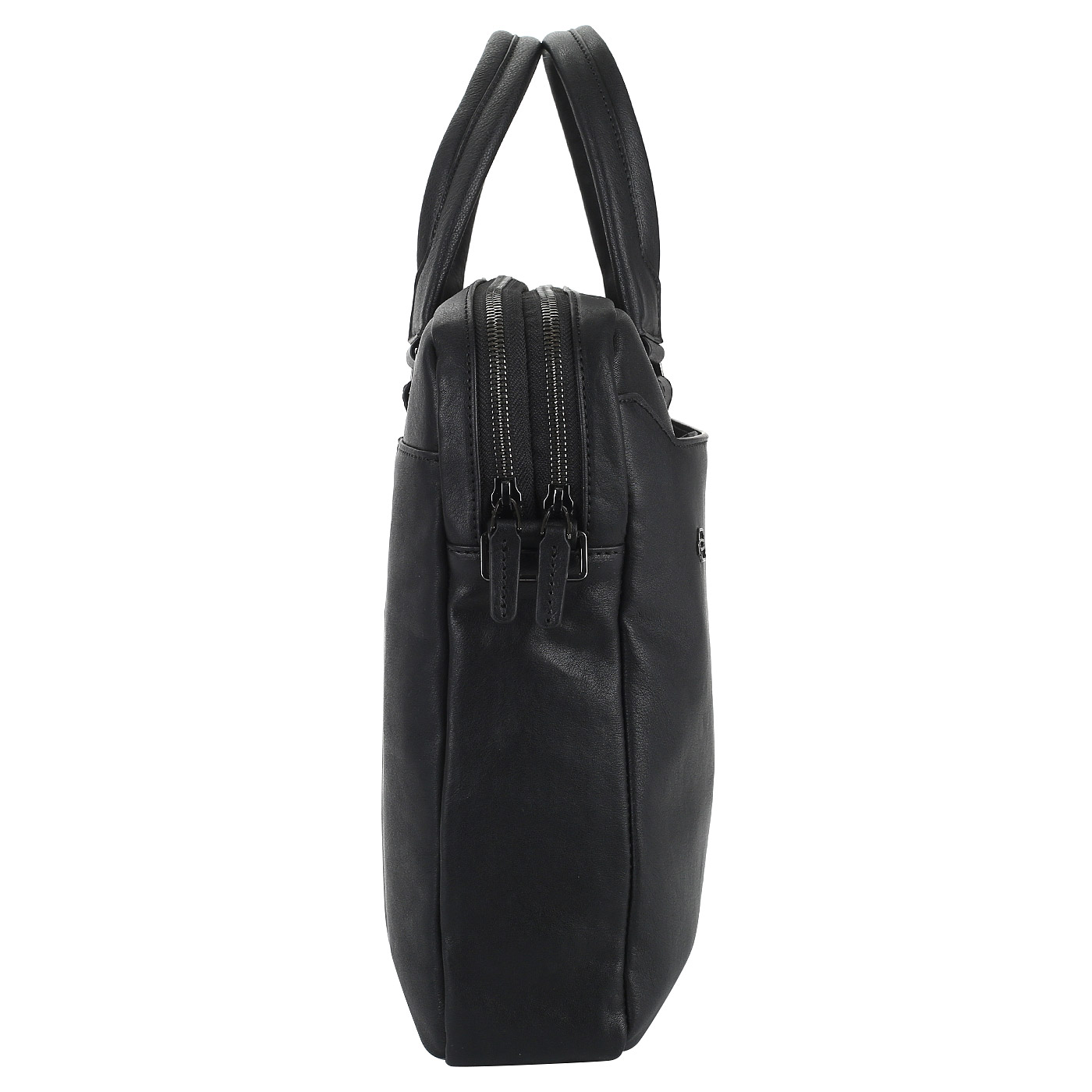 Деловая сумка из черной кожи Piquadro Black square