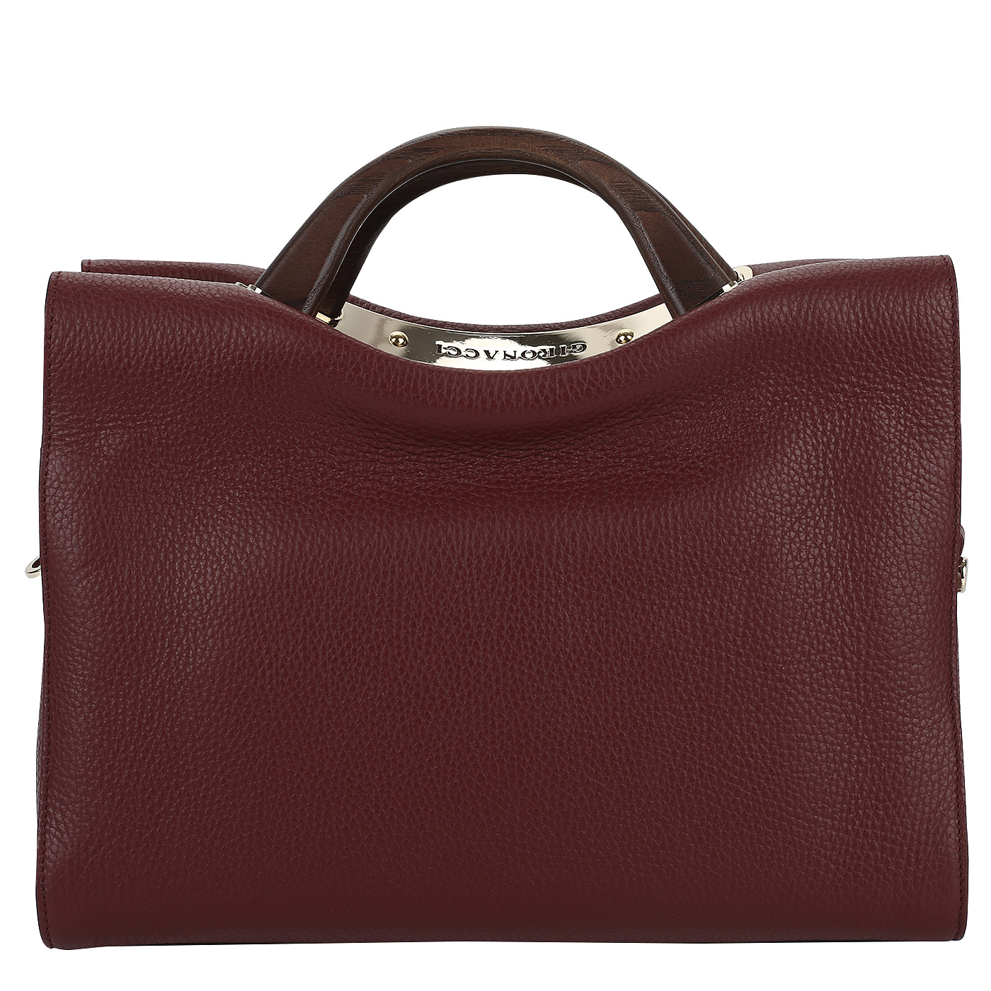 Gironacci Бордовая кожаная сумка на молнии