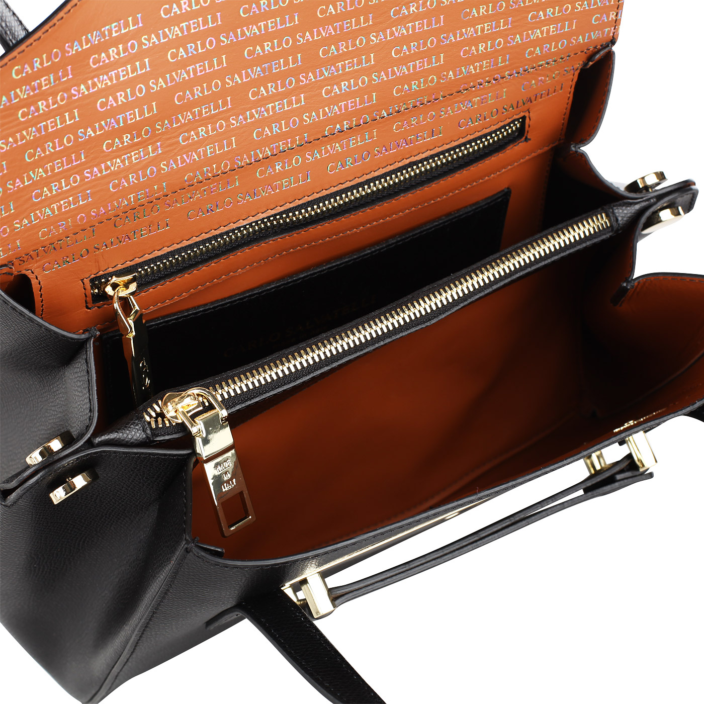 Кожаная сумка с откидным клапаном Carlo Salvatelli Lord