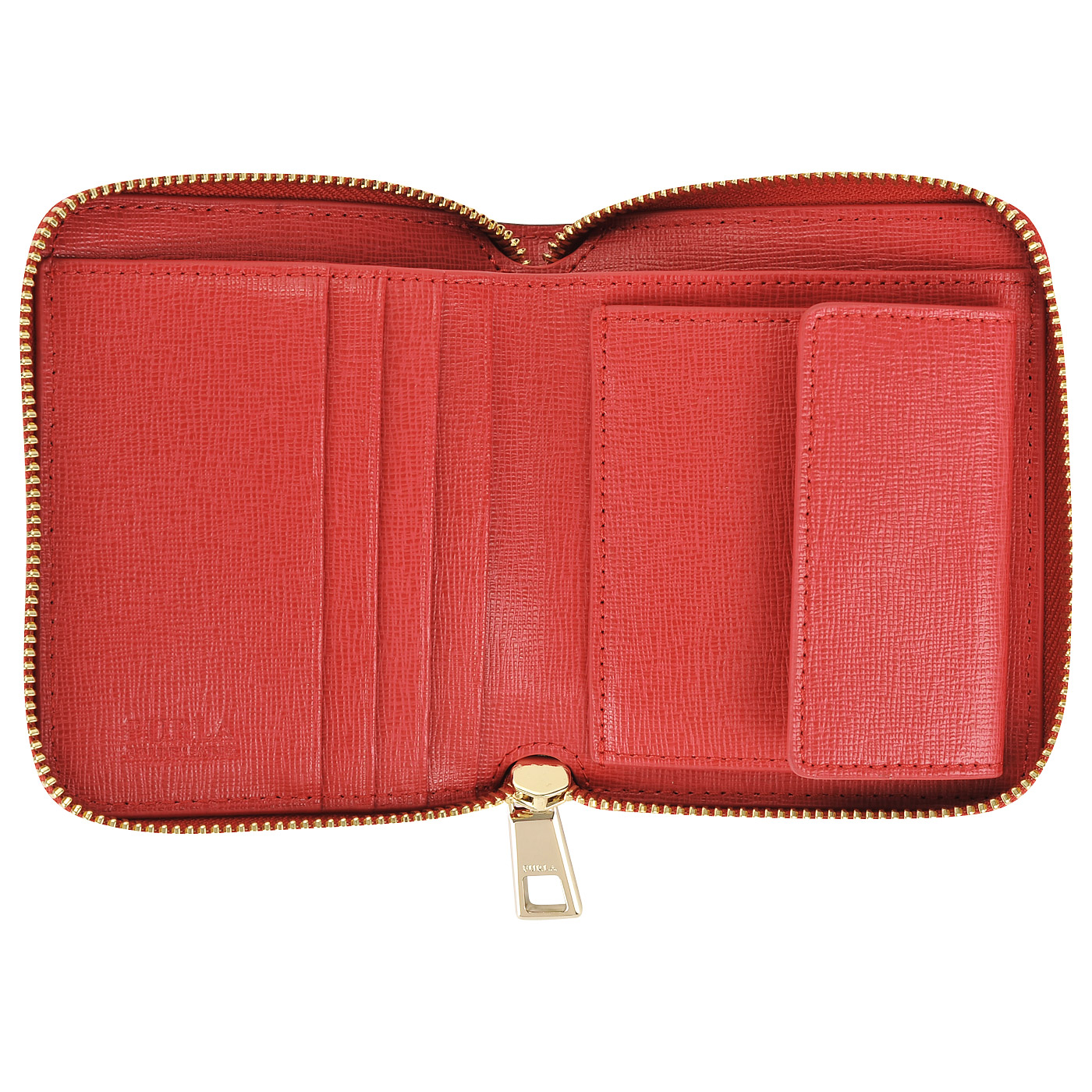 Женское компактное портмоне из сафьяновой красной кожи Furla Babylon