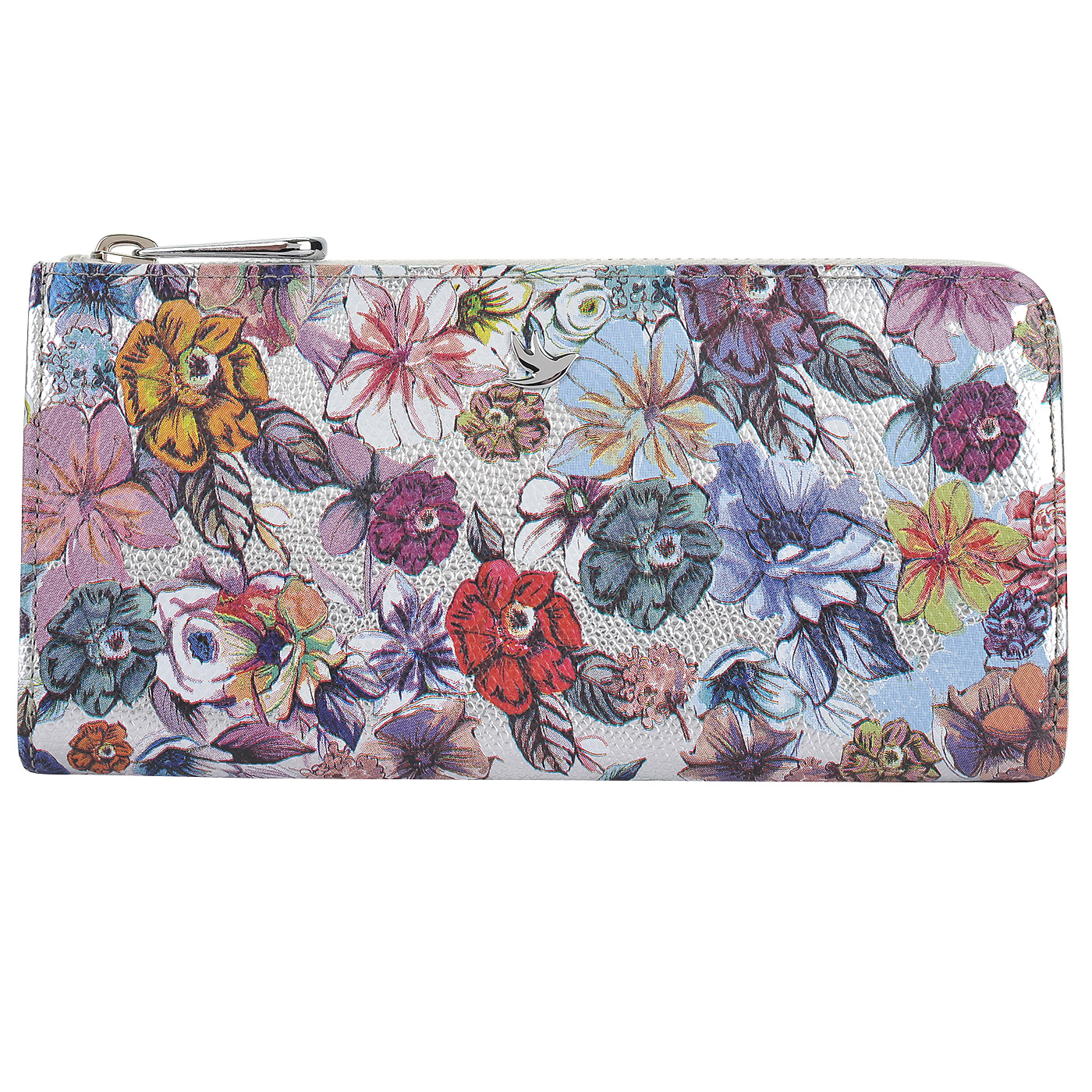 Aurelli Женское кожаное портмоне с цветочным принтом