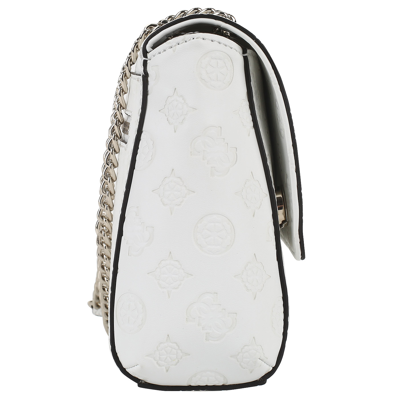 Белая сумка с брелоком Guess Logo Love