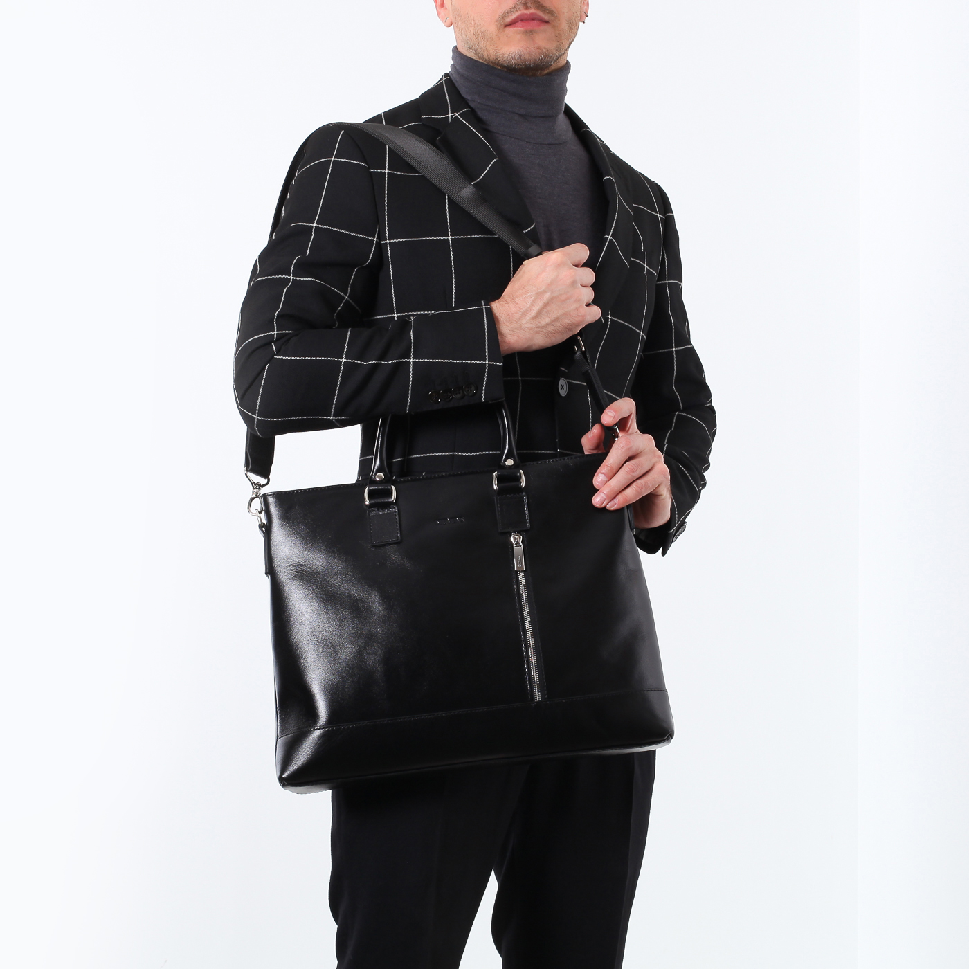 Деловая сумка из гладкой кожи Stevens 