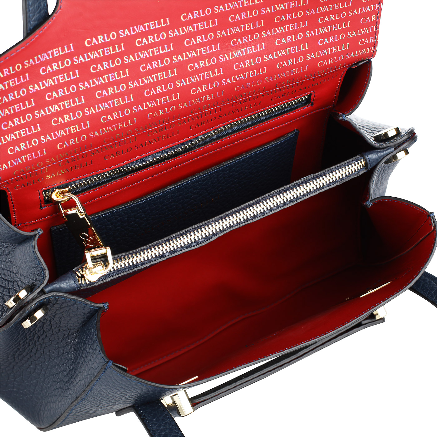 Кожаная сумка с двумя отделами Carlo Salvatelli Cervino