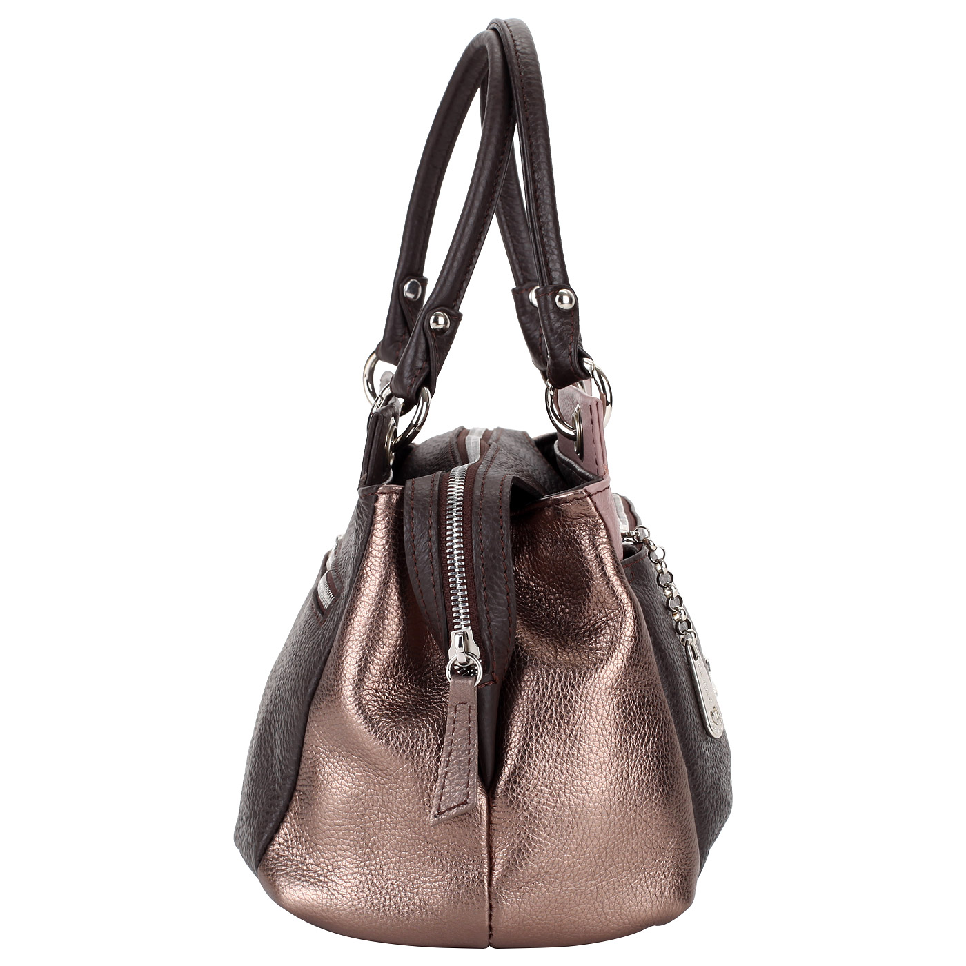 Мягкая кожаная сумка на молнии Marina Creazioni 