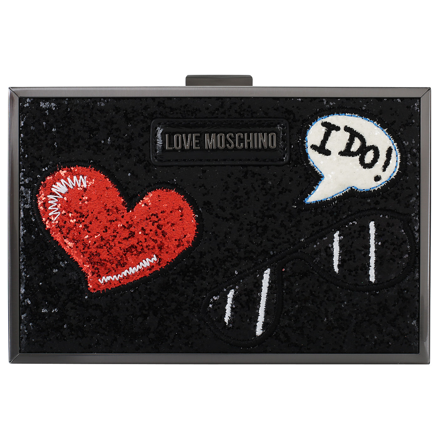 Love Moschino Черная женская сумочка на плечевой цепочке