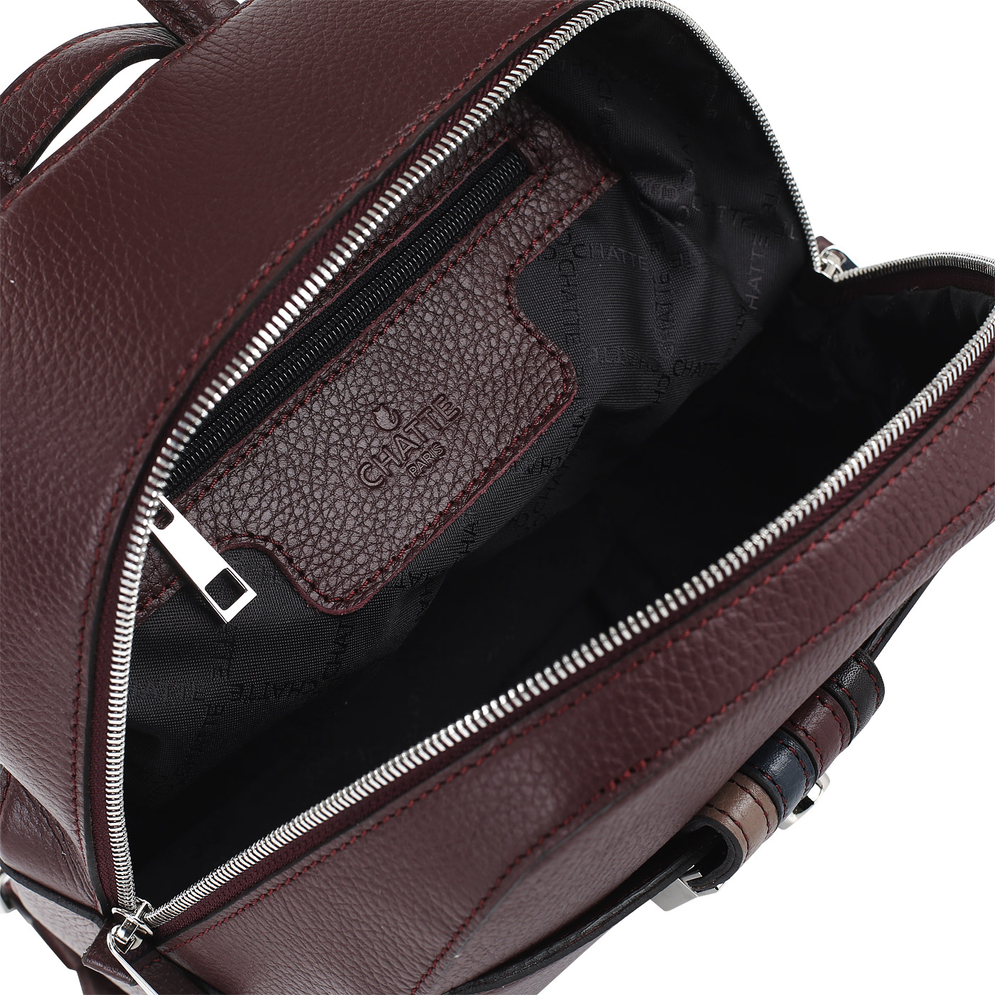 Бордовый рюкзак на двойной молнии Chatte 