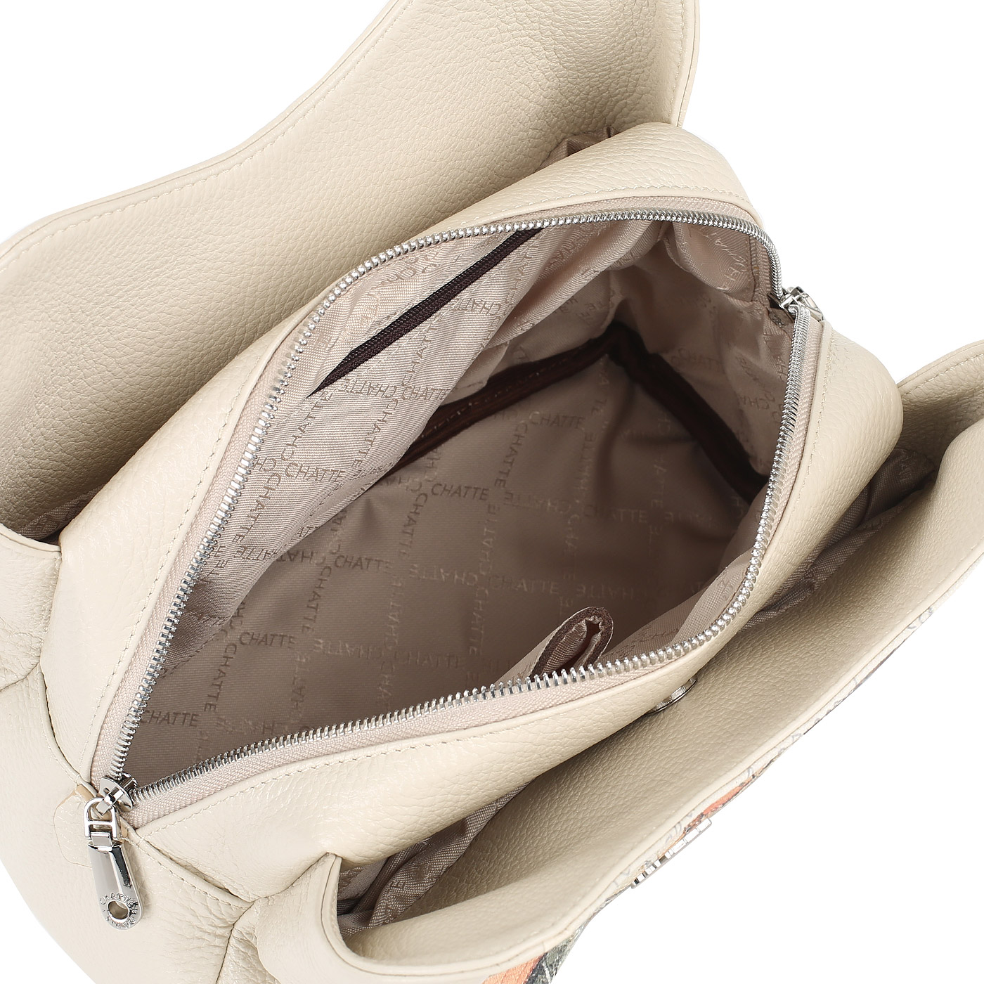 Мягкая кожаная сумка с принтом Chatte 