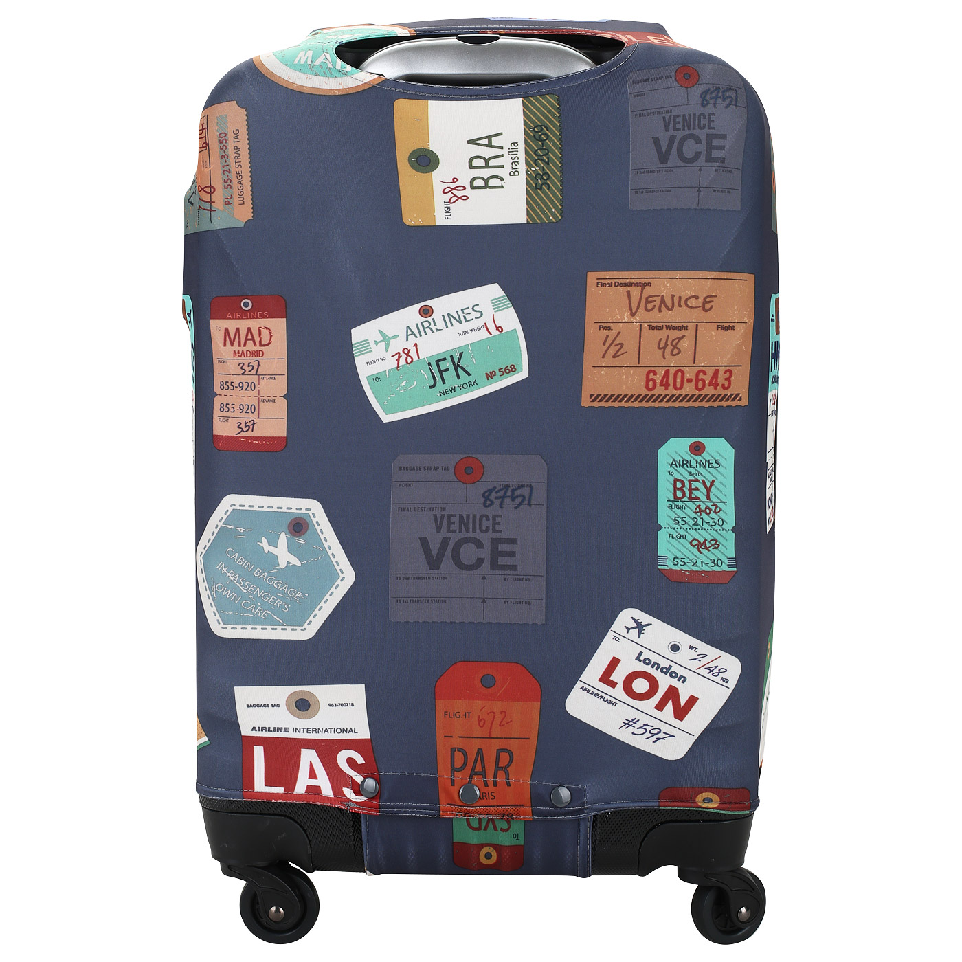 Прочный чехол для небольшого чемодана Eberhart Trevel Stickers