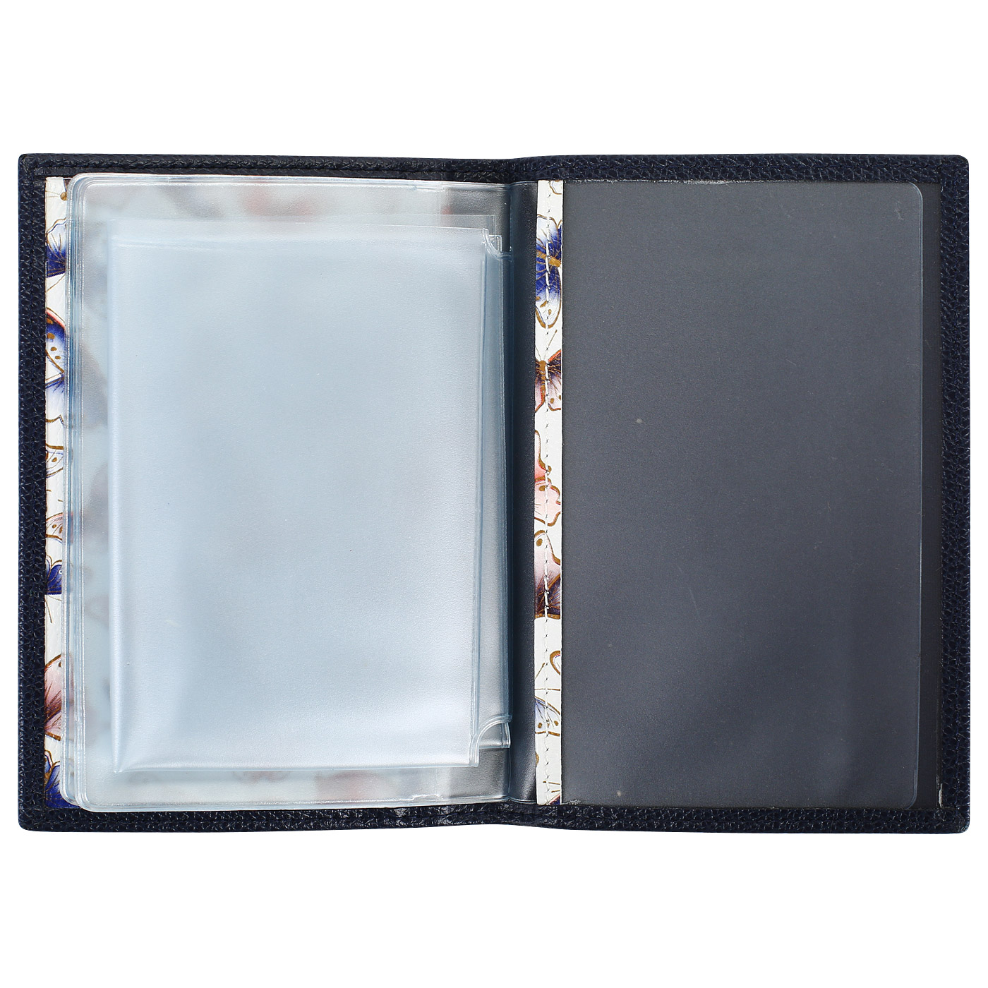 Обложка для автодокументов из синей кожи Aurelli Alma fantasia