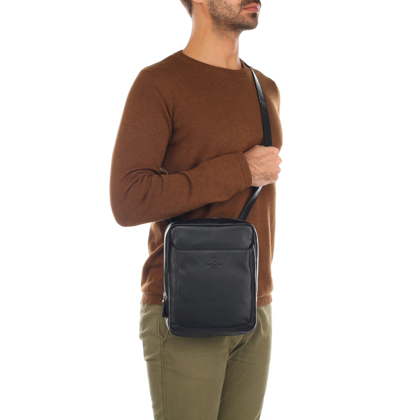 Мужская кожаная сумка через плечо Dr. Koffer 
