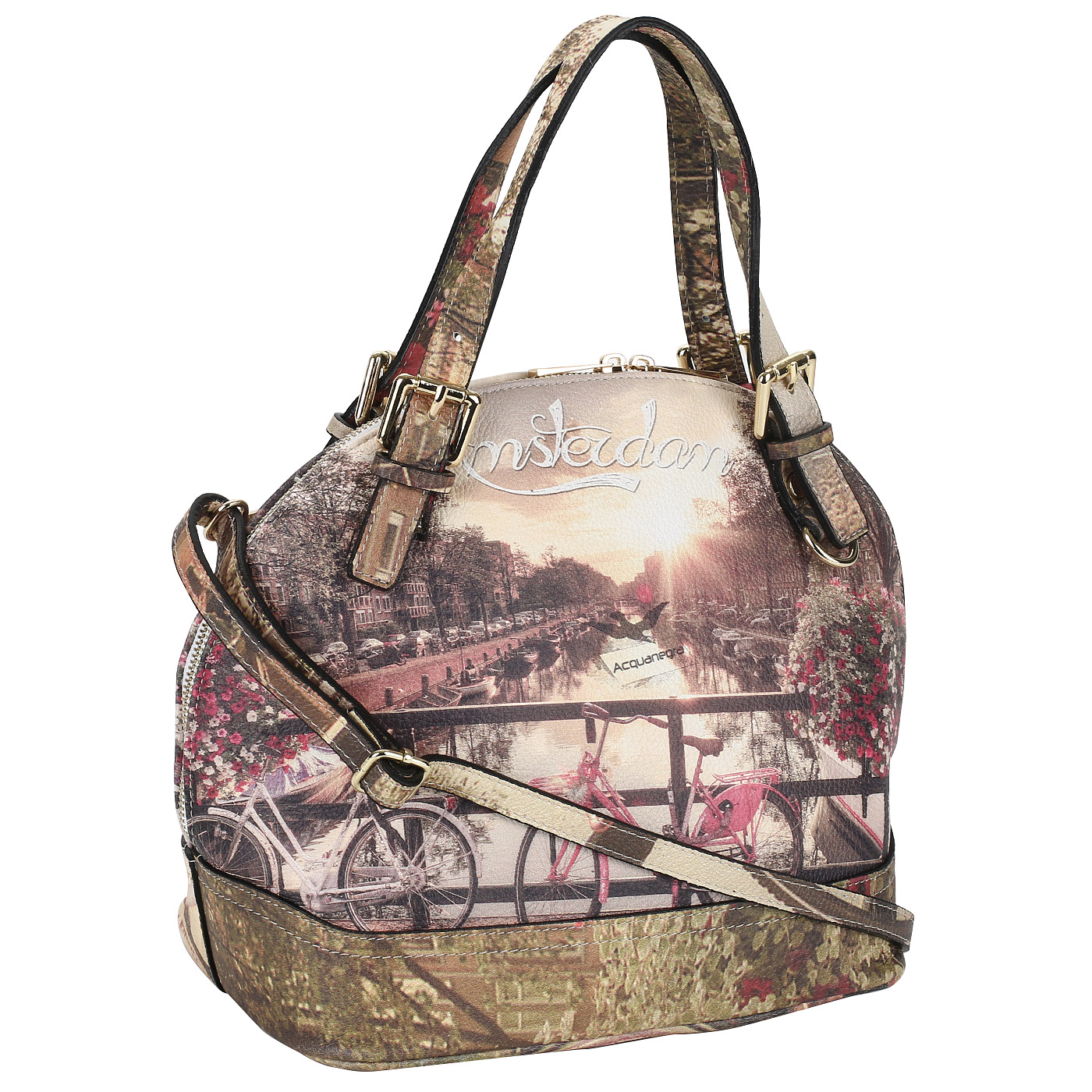 Кожаная сумка на двойной молнии Acquanegra Amsterdam