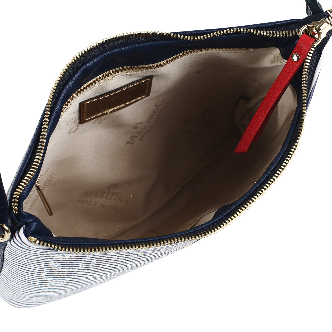 Кожаная сумка в полоску Marina Creazioni 