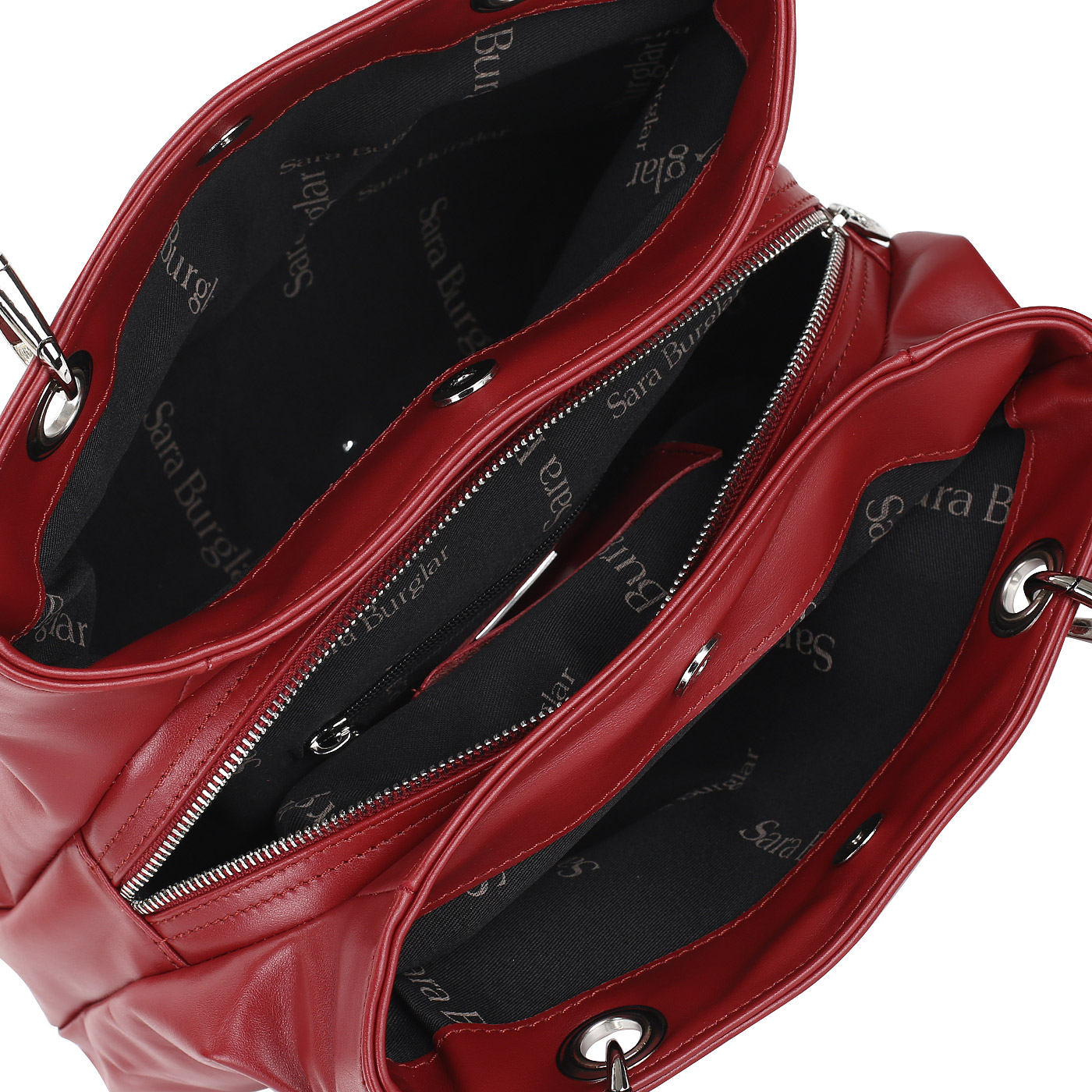 Красная кожаная сумка Sara Burglar Ariel Vitello