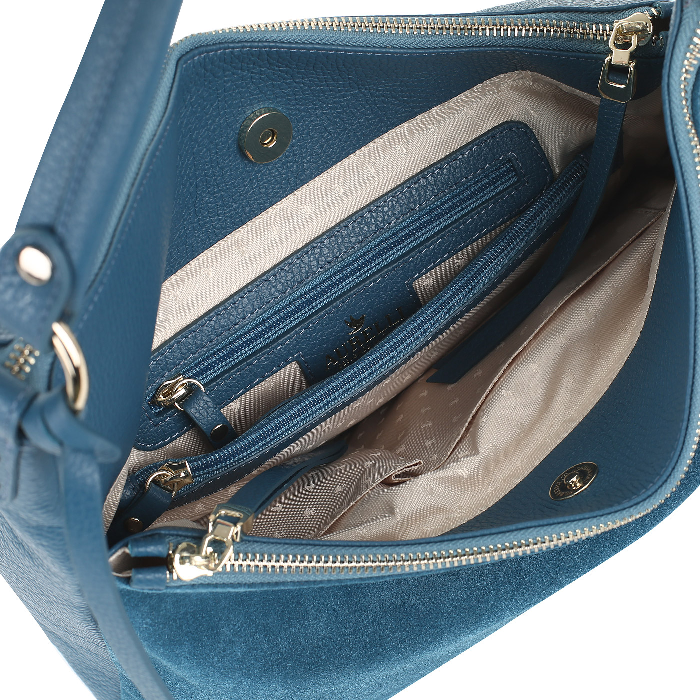 Бирюзовая сумка с брелоком Aurelli Suede