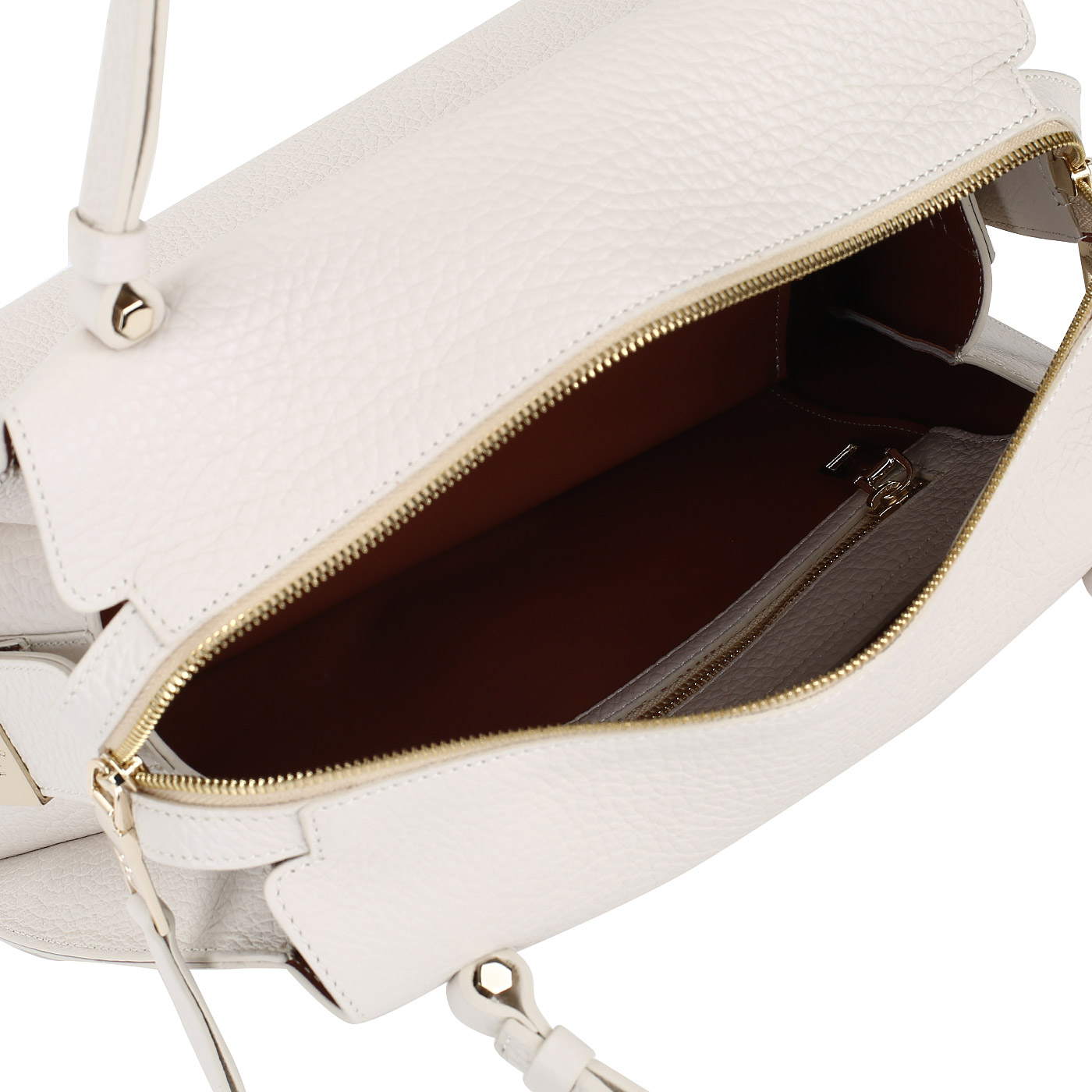 Женская сафьяновая сумка на двойной молнии Carlo Salvatelli Barone