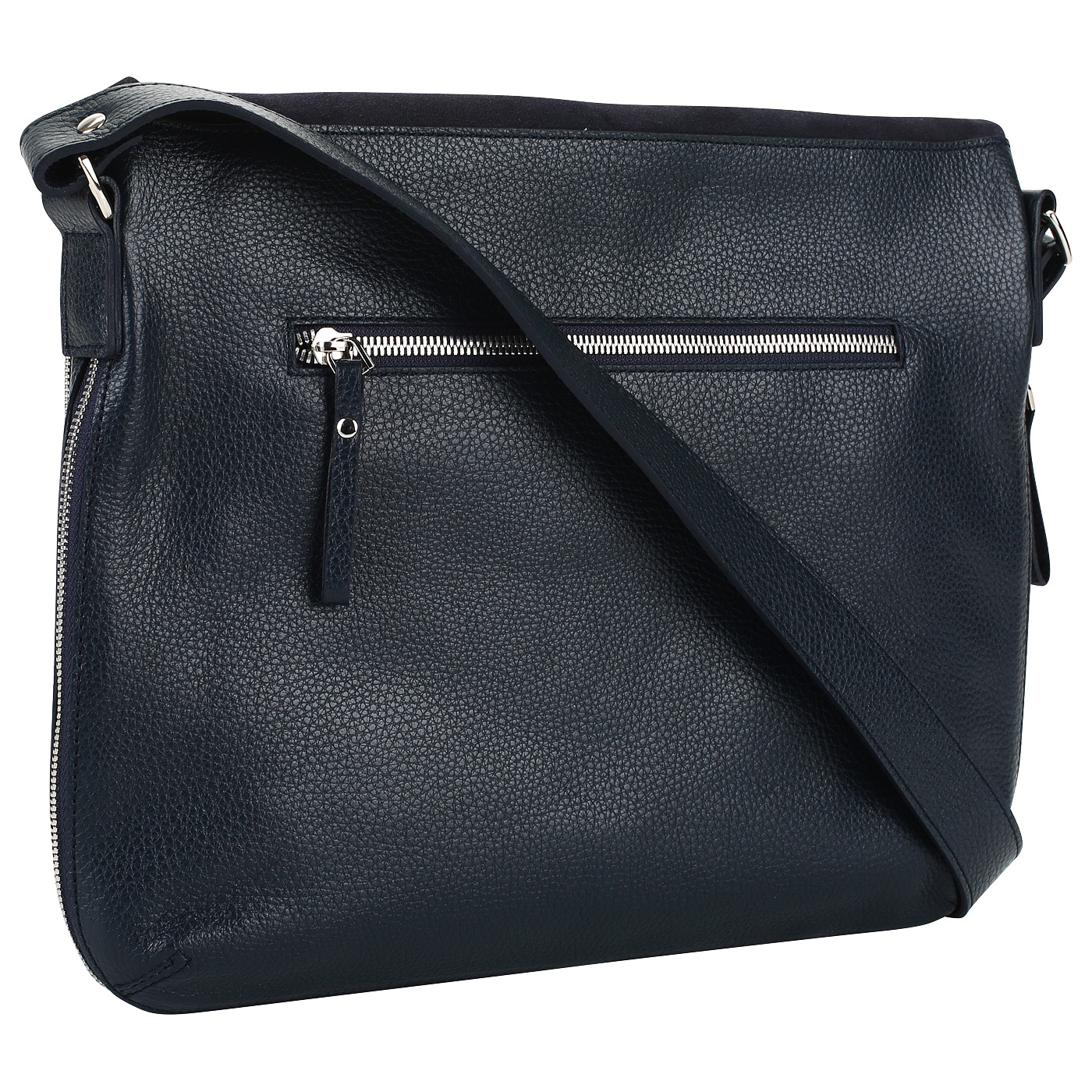 Синяя кожаная сумка Chatte 