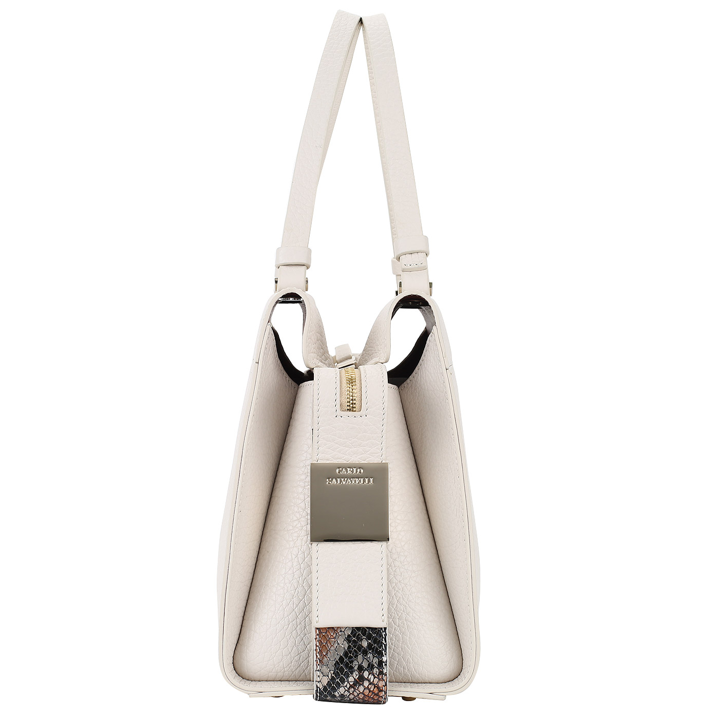 Женская сафьяновая сумка на двойной молнии Carlo Salvatelli Barone