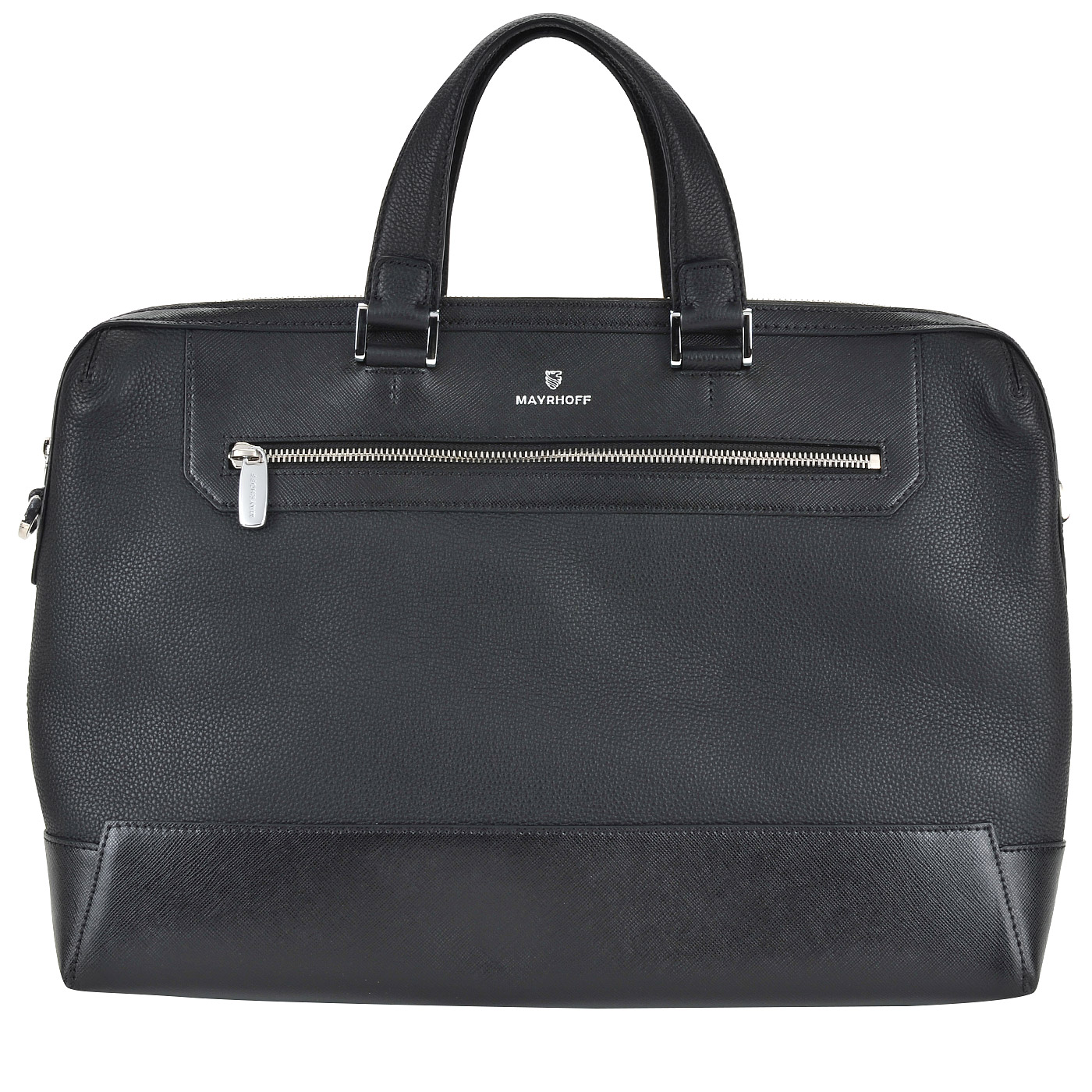 Mayrhoff Мужская деловая сумка из комбинированной черной кожи
